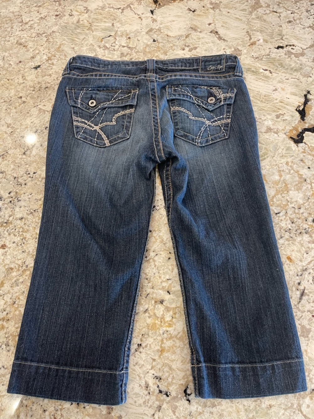 Big Star Maddie Crop Stretch Jeans Capris Flap Pockets 30 Designer Summer Denim